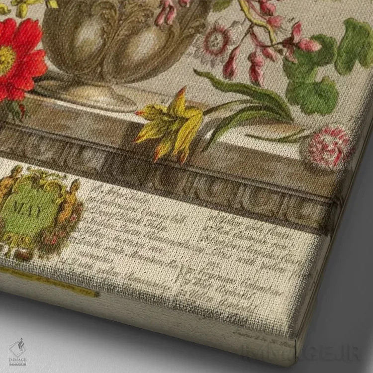 تابلو مه (از مجموعه "دوازده ماه گلها" اثر رابرت فربر) اثر پییتر کاستیلز - نمای نزدیک بافت بوم