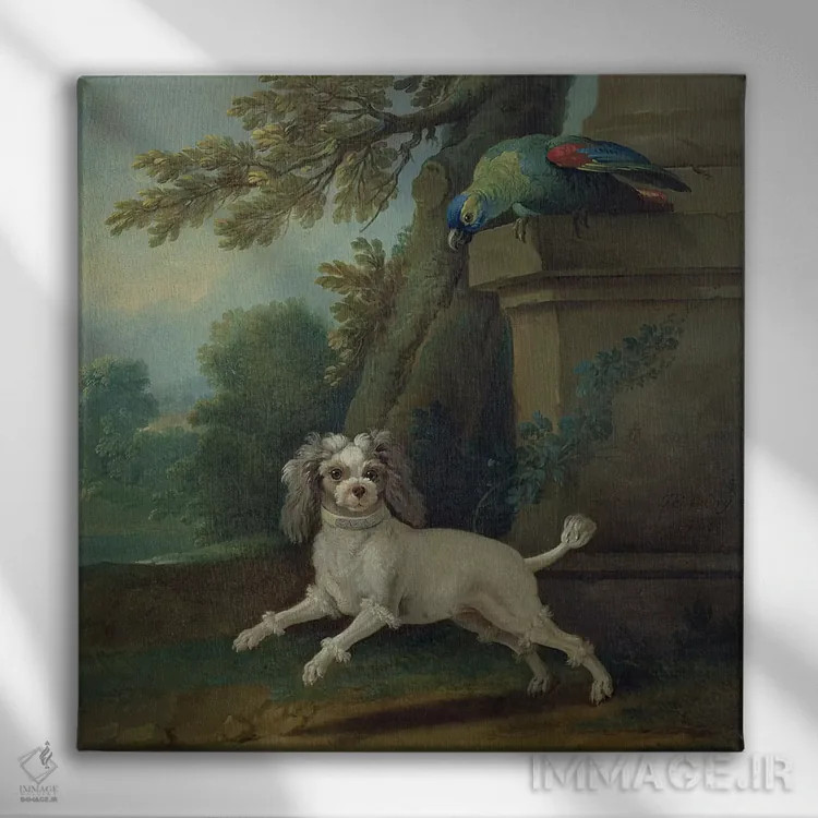 تابلو ززا، سگ، حدود ۱۷۳۰ اثر ژان باتیست اودری - نمای روبهرو روی دیوار