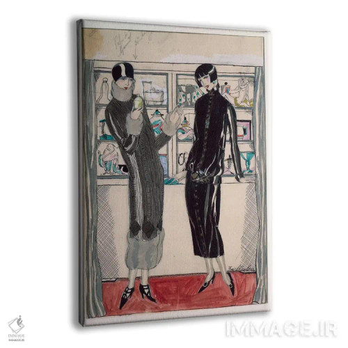 تابلو by M. Friedlaender, watercolor,صفحه مد زنانه دهه ۲۰، اثر ام. فریدلندر، آبرنگ اثر هنرمند ناشناس - نمای پرسپکتیو محصول