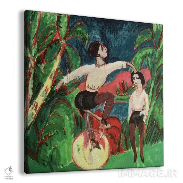 تابلو 1911,دوچرخهسوار تکچرخه، ۱۹۱۱ اثر ارنست لودویگ کیرشنر (نقاش اکسپرسیونیست آلمانی) - نمای پرسپکتیو محصول