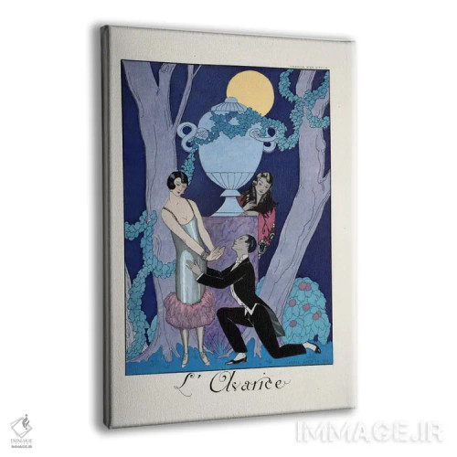 تابلو from 'Falbalas & Fanfreluches, Almanach des Modes Présentes,حرص، از "فالبالا و فانفرلوش، سالنامه مُدهای حاضر" اثر جورج باربیه (طراح و تصویرگر فرانسوی) - نمای پرسپکتیو محصول