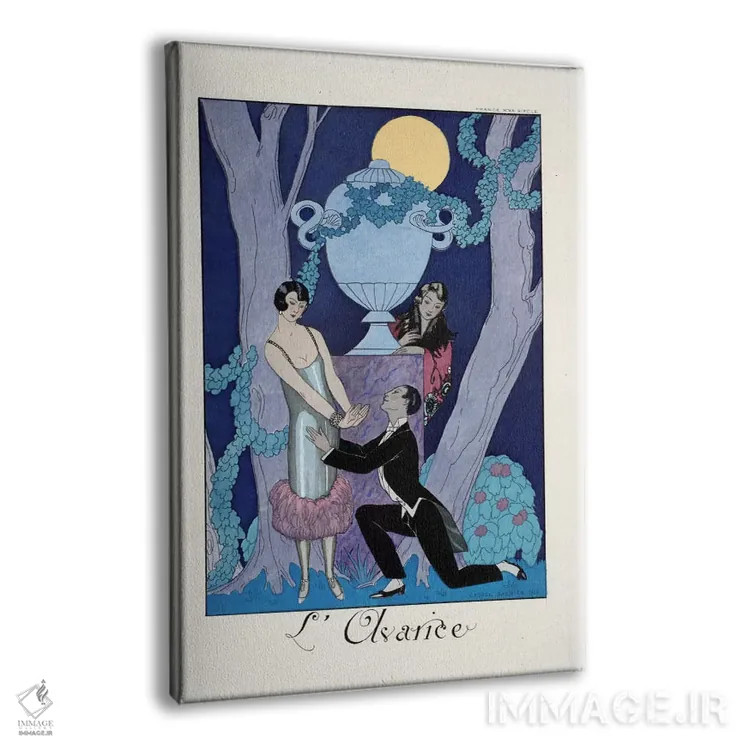 تابلو from 'Falbalas & Fanfreluches, Almanach des Modes Présentes,حرص، از "فالبالا و فانفرلوش، سالنامه مُدهای حاضر" اثر جورج باربیه (طراح و تصویرگر فرانسوی) - نمای پرسپکتیو محصول