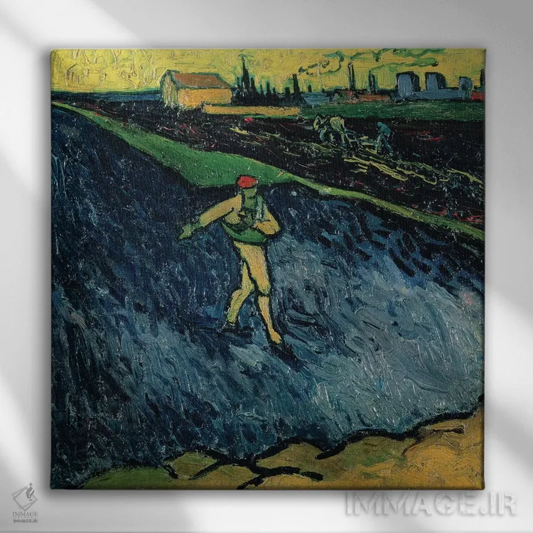 تابلو 1888,بذرپاش، ۱۸۸۸ اثر ونسان ون گوگ (نقاش مشهور هلندی پستامپرسیونیسم) - نمای روبهرو روی دیوار