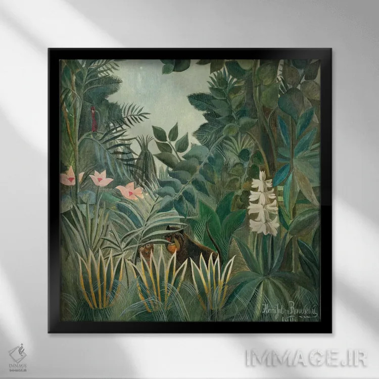 تابلو 1909,جنگل استوایی (نواحی استوا)، ۱۹۰۹ اثر آنری روسو - نمای قابدار مشکی