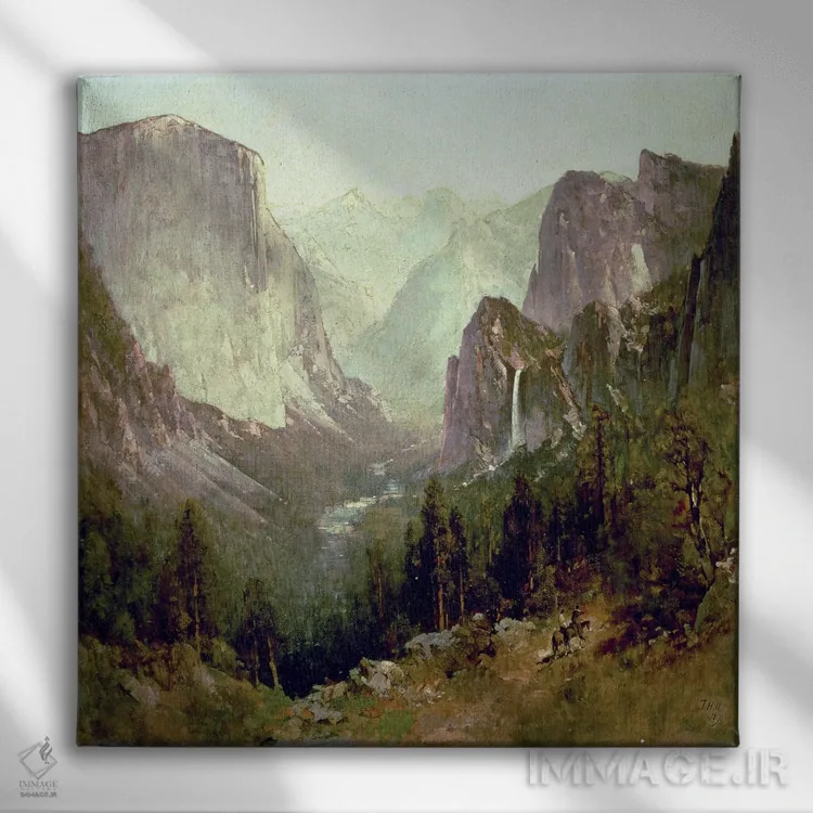 تابلو 1890,شکار در یوسمیتی، ۱۸۹۰ اثر توماس هیل - نمای روبهرو روی دیوار