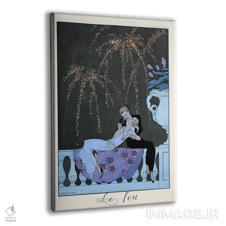 تابلو آتش، از "فالبالا و فانفرلوش، سالنامهٔ مد زمان" اثر جورج باربیه (طراح و تصویرگر فرانسوی) - نمای پرسپکتیو محصول