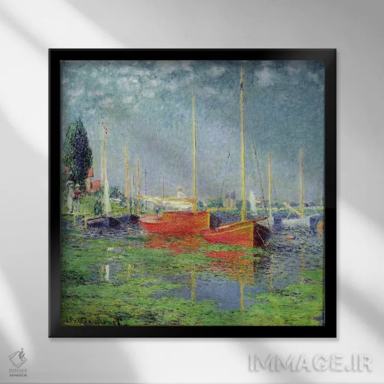 تابلو آرژانتوی، حدود ۱۸۷۲-۷۵ اثر کلود مونه (نقاش معروف فرانسوی) - نمای قابدار مشکی