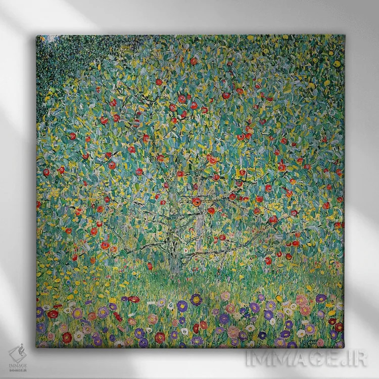 تابلو درخت سیب (آپلباوم)، ۱۹۱۲ اثر گوستاو کلیمت - نمای روبهرو روی دیوار