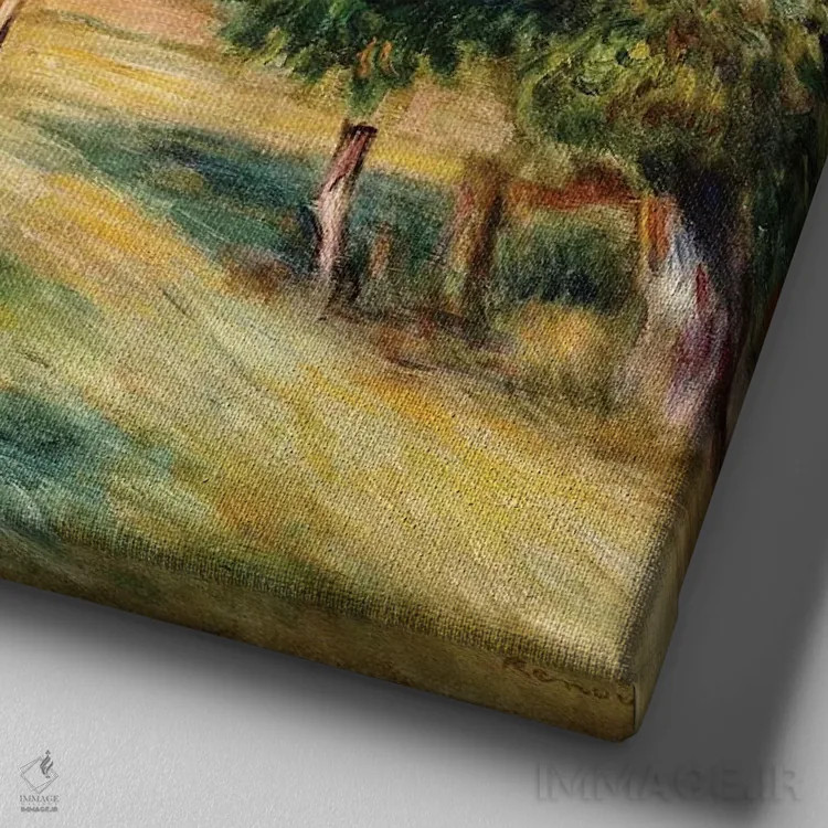 تابلو جنگلزار، ۱۸۹۵ اثر پیر-اوگوست رنوار - نمای نزدیک بافت بوم