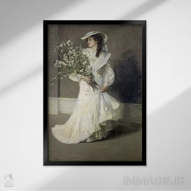 تابلو بهار اثر سر جان لاوری (نقاش ایرلندی) - نمای قابدار مشکی