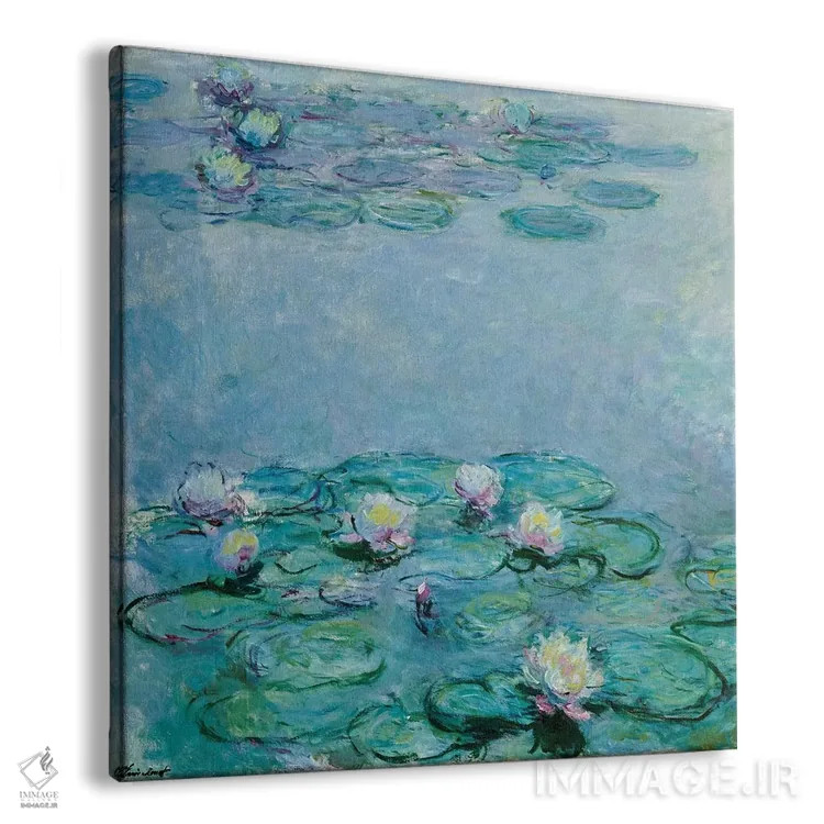 تابلو نیلوفرهای آبی اثر کلود مونه (نقاش معروف فرانسوی) - نمای پرسپکتیو محصول