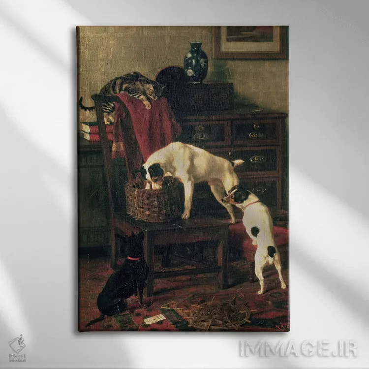 تابلو 1896,پرسش محتاطانه: مزاحم من در آکادمی سلطنتی نشوید، ۱۸۹۶ اثر روپرت آرتور دنت - نمای روبهرو روی دیوار