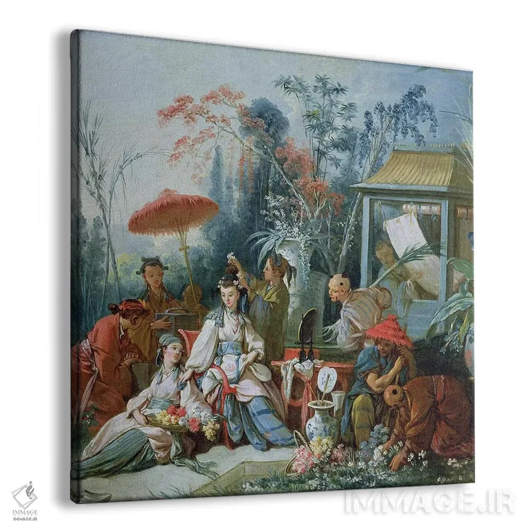 تابلو c.1742,باغ چینی، حدود ۱۷۴۲ (نقاشی از باغ چینی) اثر فرانسوا بوشه (نقاش فرانسوی سبک روکوکو) - نمای پرسپکتیو محصول