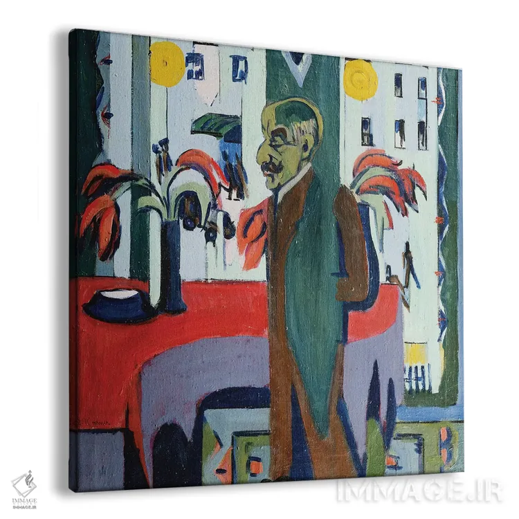 تابلو 1926,ماکس لیبرمن در کارگاهش، ۱۹۲۶ اثر ارنست لودویگ کیرشنر (نقاش اکسپرسیونیست آلمانی) - نمای پرسپکتیو محصول