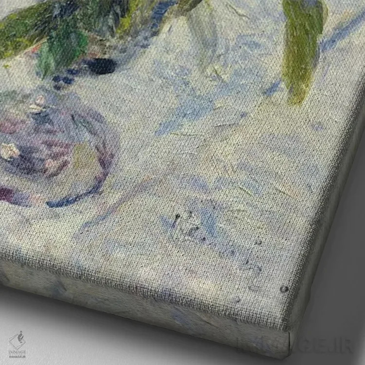 تابلو c.1890,رزهای خزهای، حدود ۱۸۹۰ اثر پیر-اوگوست رنوار - نمای نزدیک بافت بوم