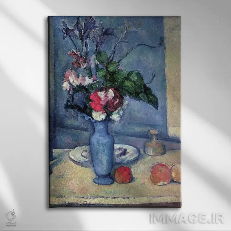 تابلو 1889-90,گلدان آبی، ۱۸۸۹ تا ۱۸۹۰ اثر پل سزان - نمای روبهرو روی دیوار
