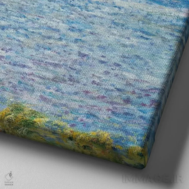 تابلو Afternoon, 1901,وتهیوئی، بعدازظهر، ۱۹۰۱ اثر کلود مونه (نقاش معروف فرانسوی) - نمای نزدیک بافت بوم