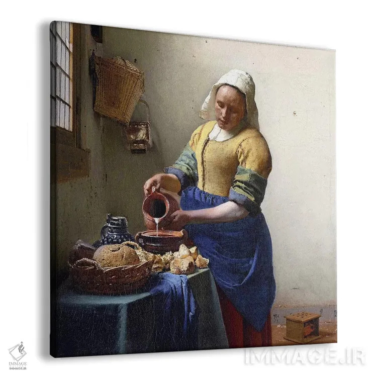 تابلو دوشنده شیر اثر یوهانس ورمیر (نقاش هلندی) - نمای پرسپکتیو محصول