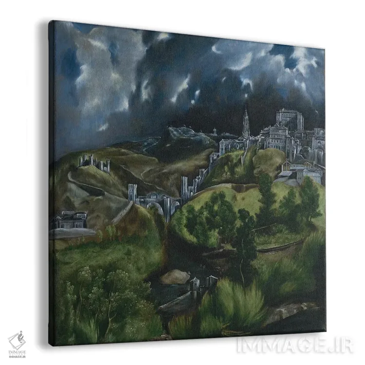 تابلو نمای تولدو، حدود ۱۵۹۷-۱۵۹۹ اثر ال گرکو (نقاش یونانی-اسپانیایی) - نمای پرسپکتیو محصول