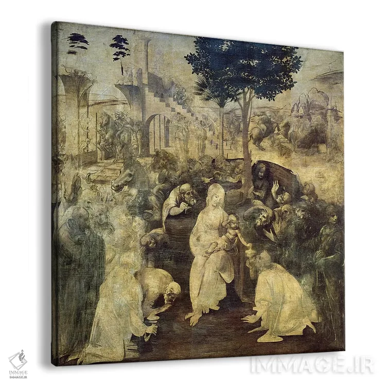 تابلو ستایش سه مجوس، ۱۴۸۱-۱۴۸۲ اثر لئوناردو داوینچی (نقاش و مخترع ایتالیایی) - نمای پرسپکتیو محصول