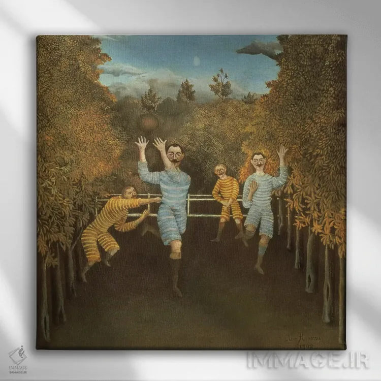 تابلو بازیکنان فوتبال، ۱۹۰۸ اثر آنری روسو - نمای روبهرو روی دیوار