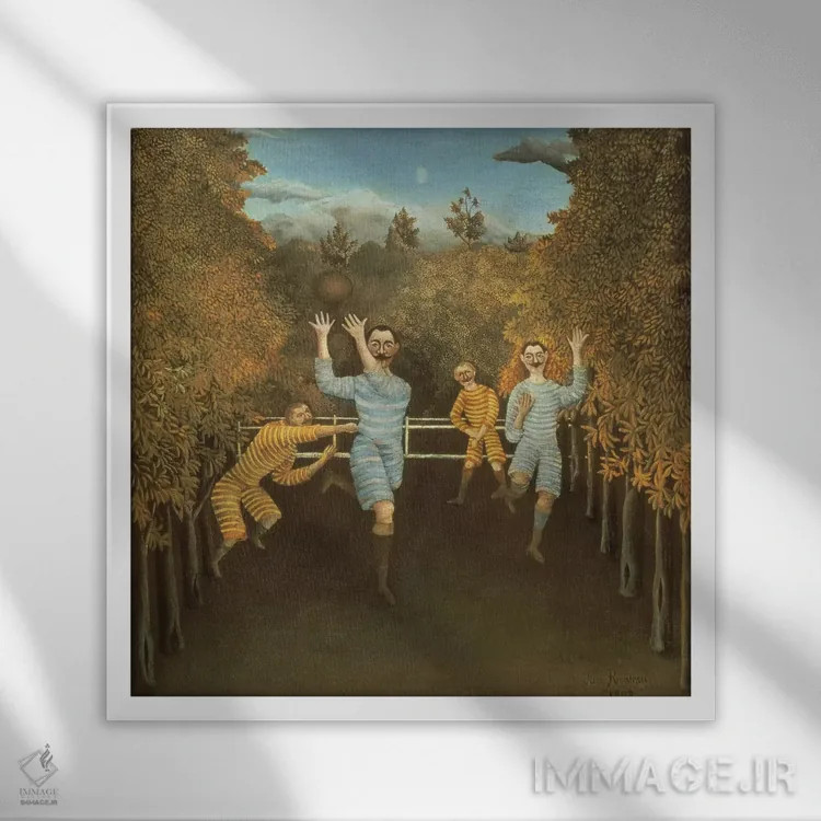 تابلو بازیکنان فوتبال، ۱۹۰۸ اثر آنری روسو - نمای قابدار سفید