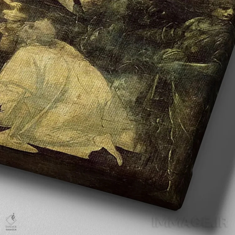 تابلو ستایش سه مجوس، ۱۴۸۱-۱۴۸۲ اثر لئوناردو داوینچی (نقاش و مخترع ایتالیایی) - نمای نزدیک بافت بوم