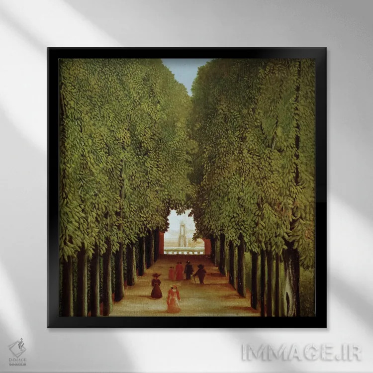 تابلو کوچهای در پارک سن کلود، ۱۹۰۸ اثر آنری روسو - نمای قابدار مشکی