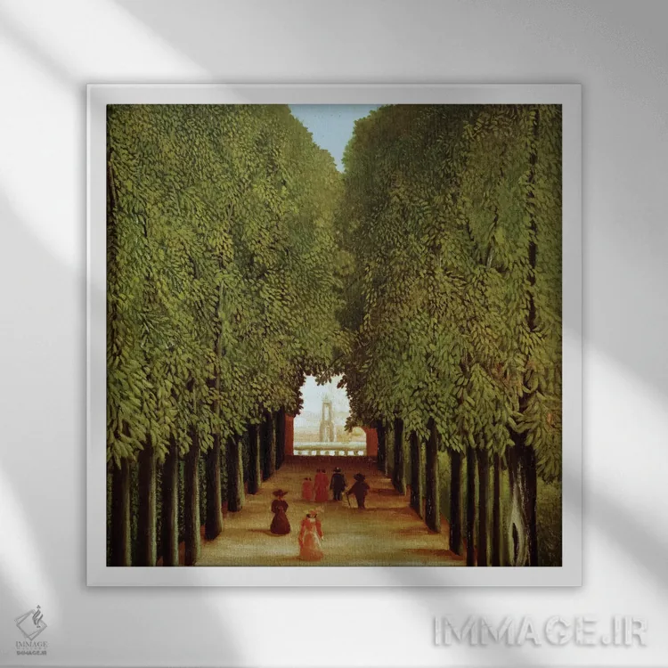 تابلو کوچهای در پارک سن کلود، ۱۹۰۸ اثر آنری روسو - نمای قابدار سفید