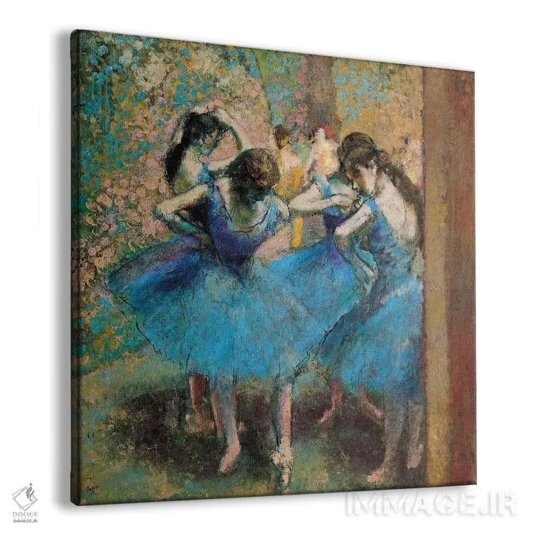 تابلو رقاصان در لباس آبی، ۱۸۹۰ اثر ادگار دگا (نقاش و مجسمهساز فرانسوی) - نمای پرسپکتیو محصول