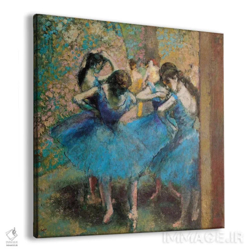 تابلو رقاصان در لباس آبی، ۱۸۹۰ اثر ادگار دگا (نقاش و مجسمهساز فرانسوی) - نمای پرسپکتیو محصول