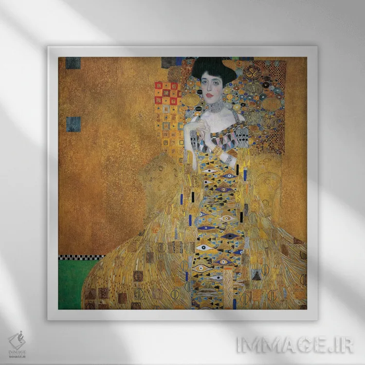 تابلو پرتره آدل بلوخ-باور اول، ۱۹۰۷ اثر گوستاو کلیمت - نمای قابدار سفید