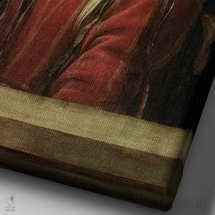 تابلو پرتره بانویی از دربار میلان، حدود ۱۴۹۰-۱۴۹۵ اثر لئوناردو داوینچی (نقاش و مخترع ایتالیایی) - نمای نزدیک بافت بوم