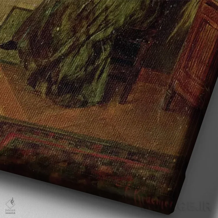 تابلو خواندن نامه اثر پیتر کرمر - نمای نزدیک بافت بوم