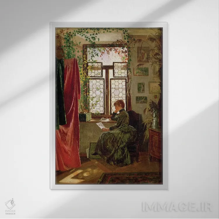 تابلو خواندن نامه اثر پیتر کرمر - نمای قابدار سفید