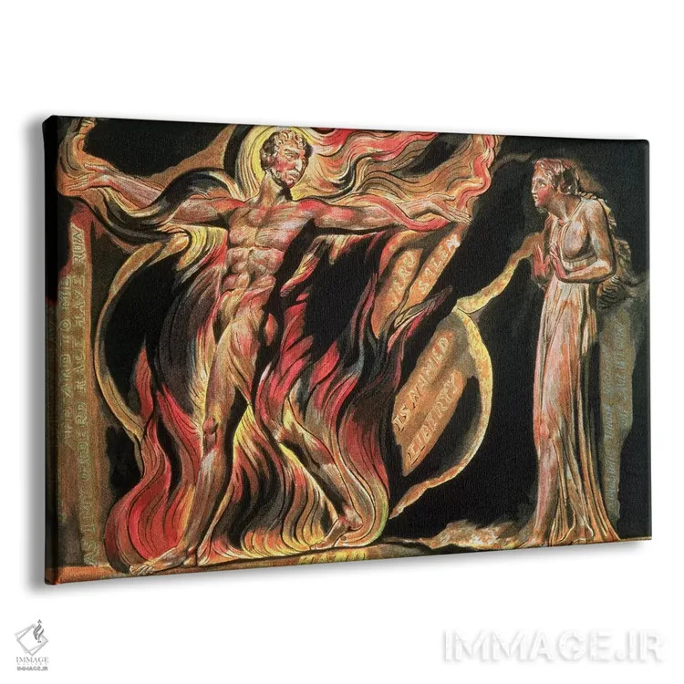 تابلو "چنین رؤیاهایی به من ظاهر شدند" (تصویرسازی از اورشلیم: ظهور غول آلبیون)، ۱۸۰۴ اثر ویلیام بلیک (نقاش و شاعر انگلیسی) - نمای پرسپکتیو محصول