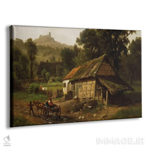 تابلو در دامنه کوه، ۱۸۶۱ اثر آلبرت بیرشتات (نقاش منظره آمریکایی) - نمای پرسپکتیو محصول