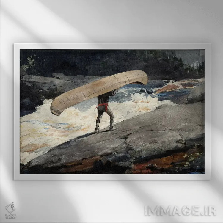 تابلو عبور از خشکی (پورتاژ)، ۱۸۹۷ اثر وینسلو هومر - نمای قابدار سفید