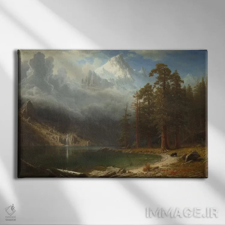 تابلو کوه کورکوران، حدود ۱۸۷۶-۱۸۷۷ اثر آلبرت بیرشتات (نقاش منظره آمریکایی) - نمای روبهرو روی دیوار