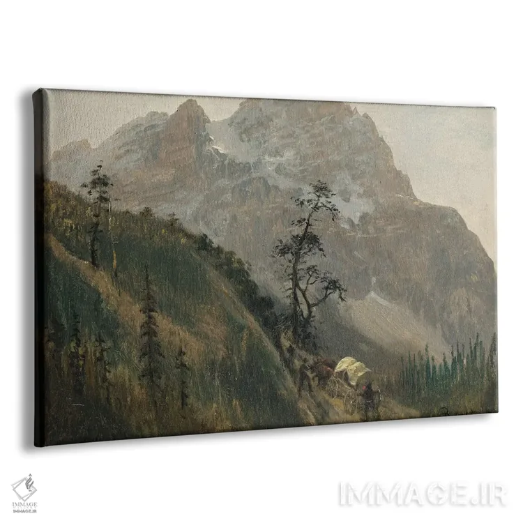 تابلو مسیر غربی، رشتهکوه راکی اثر آلبرت بیرشتات (نقاش منظره آمریکایی) - نمای پرسپکتیو محصول
