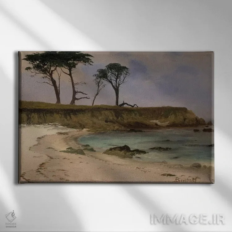 تابلو خلیج کوچک، حدود ۱۸۸۰-۱۸۹۰ اثر آلبرت بیرشتات (نقاش منظره آمریکایی) - نمای روبهرو روی دیوار