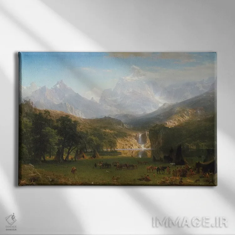 تابلو کوههای راکی، قله لندر، ۱۸۶۳ اثر آلبرت بیرشتات (نقاش منظره آمریکایی) - نمای روبهرو روی دیوار