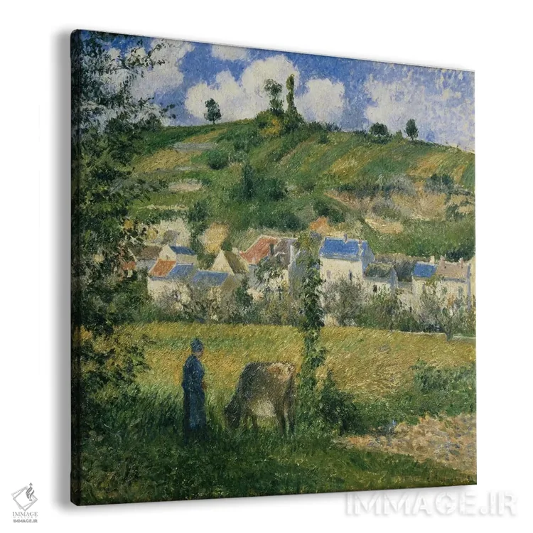 تابلو منظره در شاپونوال، ۱۸۸۰ اثر کامی یِل پیسارو (نقاش فرانسوی امپرسیونیست) - نمای پرسپکتیو محصول