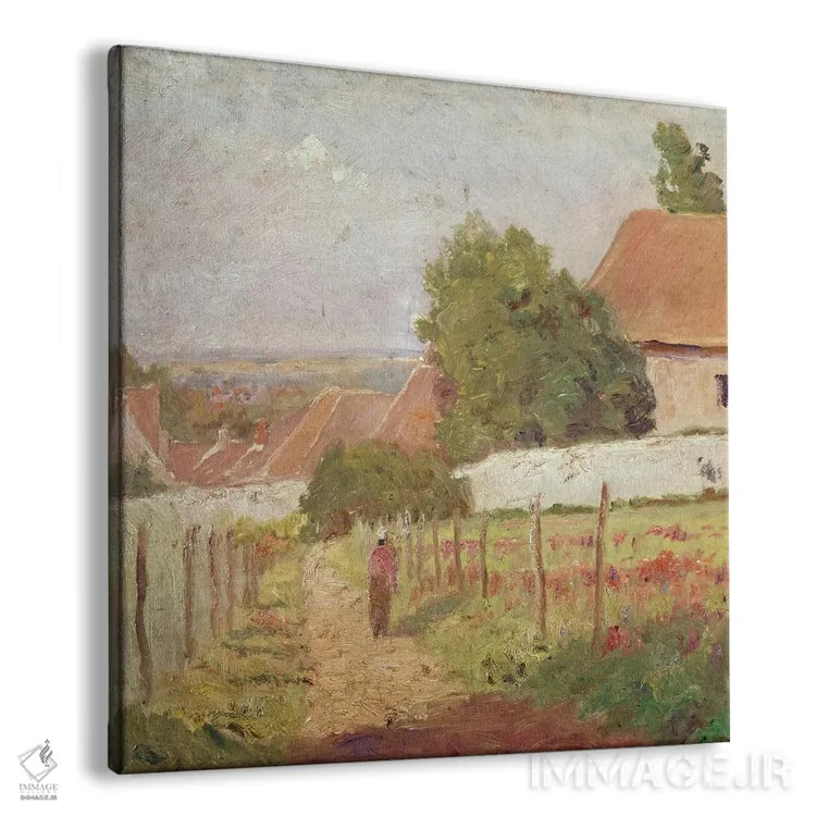 تابلو منظرهٔ ایل-دو-فرانس (فرانسه) اثر کامی یِل پیسارو (نقاش فرانسوی امپرسیونیست) - نمای پرسپکتیو محصول