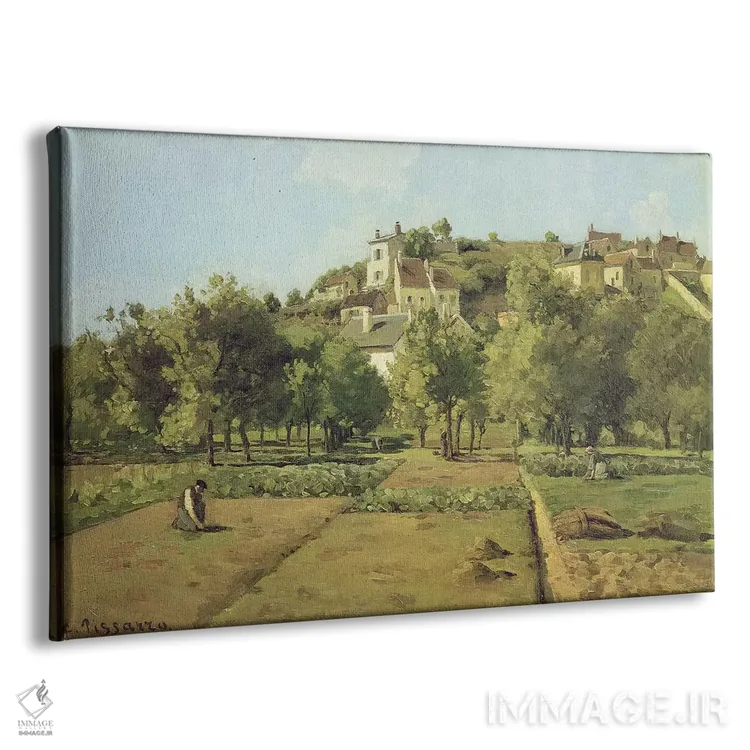 تابلو پونتواز (باغهای هرمیتاژ، پونتواز)، ۱۸۶۷ اثر کامی یِل پیسارو (نقاش فرانسوی امپرسیونیست) - نمای پرسپکتیو محصول