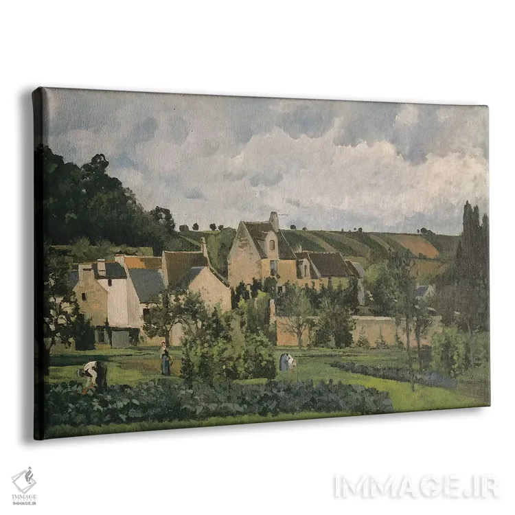 تابلو هرمیتاژ در پونتواز، ۱۸۶۷ اثر کامی یِل پیسارو (نقاش فرانسوی امپرسیونیست) - نمای پرسپکتیو محصول