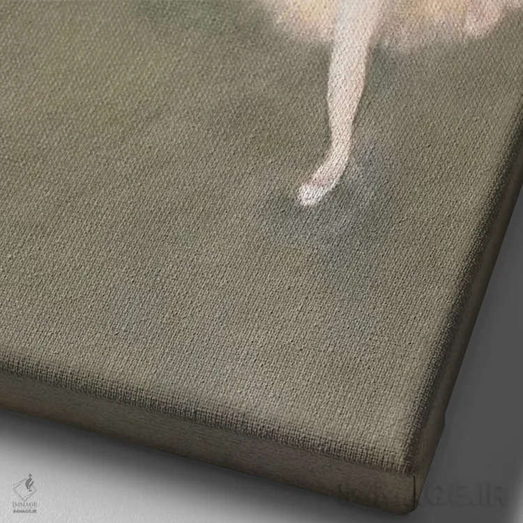 تابلو ستاره یا بالرین روی صحنه (حدود ۱۸۷۶–۷۷) اثر ادگار دگا (نقاش و مجسمهساز فرانسوی) - نمای نزدیک بافت بوم