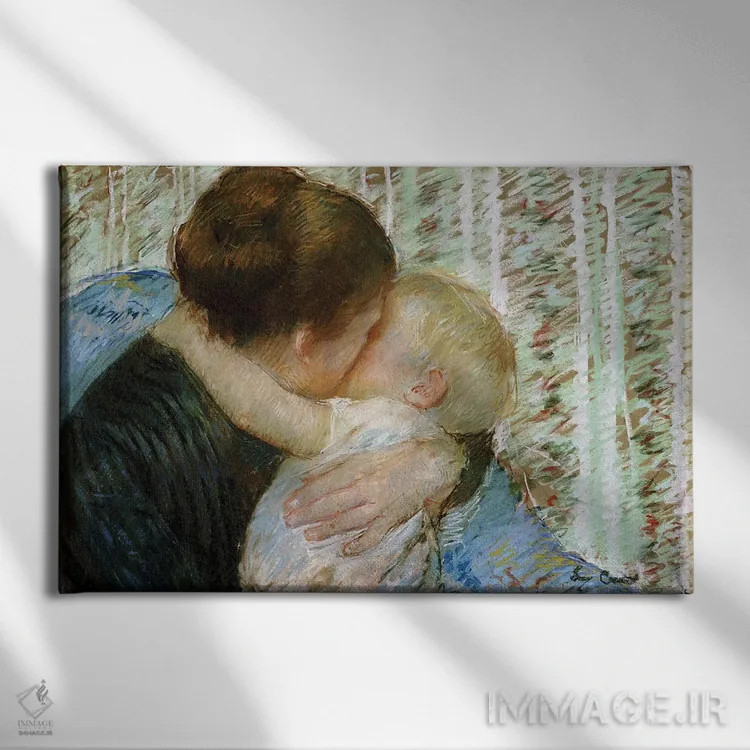 تابلو آغوش شببهخیر اثر مری استیونسون کاسات (نقاش آمریکایی) - نمای روبهرو روی دیوار