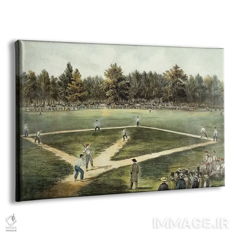 تابلو بازی ملی بیسبال آمریکا اثر کاریه و آیووز (استودیو لیتوگرافی تاریخی آمریکا) - نمای پرسپکتیو محصول