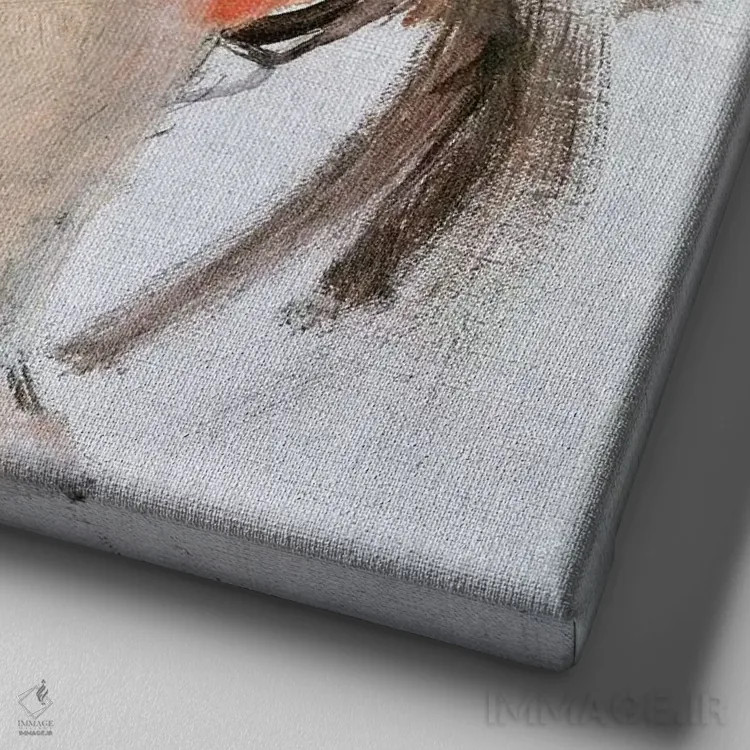 تابلو سر دختر جوان اثر مری استیونسون کاسات (نقاش آمریکایی) - نمای نزدیک بافت بوم